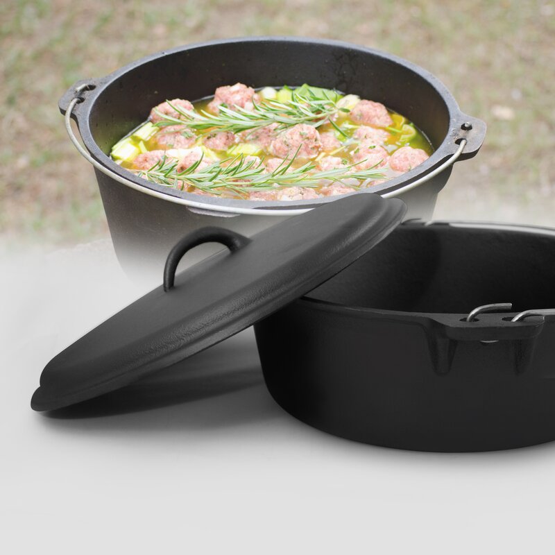 Cook Pro 6 Qt. Camp Cast Iron Round Dutch Oven & Reviews | Wayfair